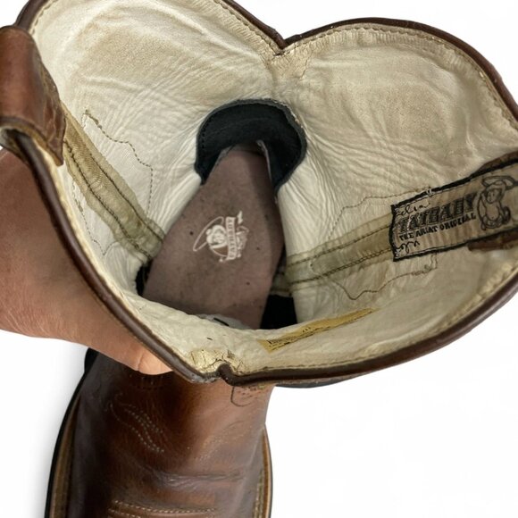 Ariat Leather Brown Green Western Cowgirl Cowboy Boots Women's 8 B - Picture 9 of 13